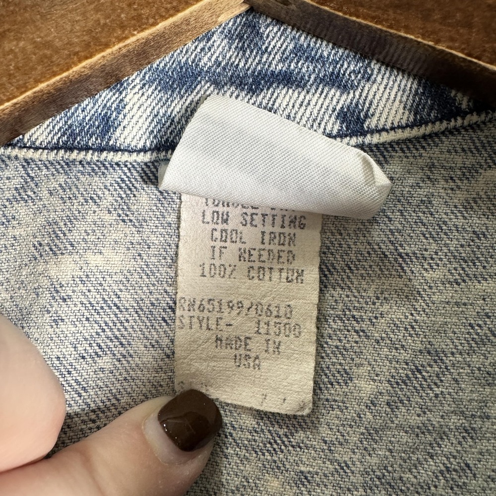 Vtg Oops‎ California Denim Shirt Dress Womens 7/9 Acid Wash Tribal Trim Grunge - Picture 6 of 13